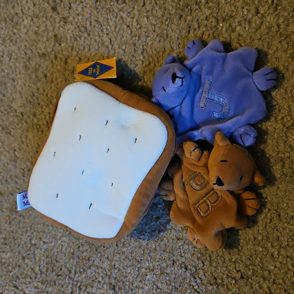 ❤️Mary Meyer | Plush Sandwich With Peanut Butter And Jelly Toy 1996 Vintage
